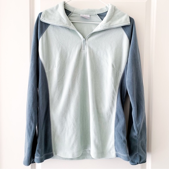 Columbia Women’s Fleece Jacket Green/Blue color block size large - Picture 1 of 5